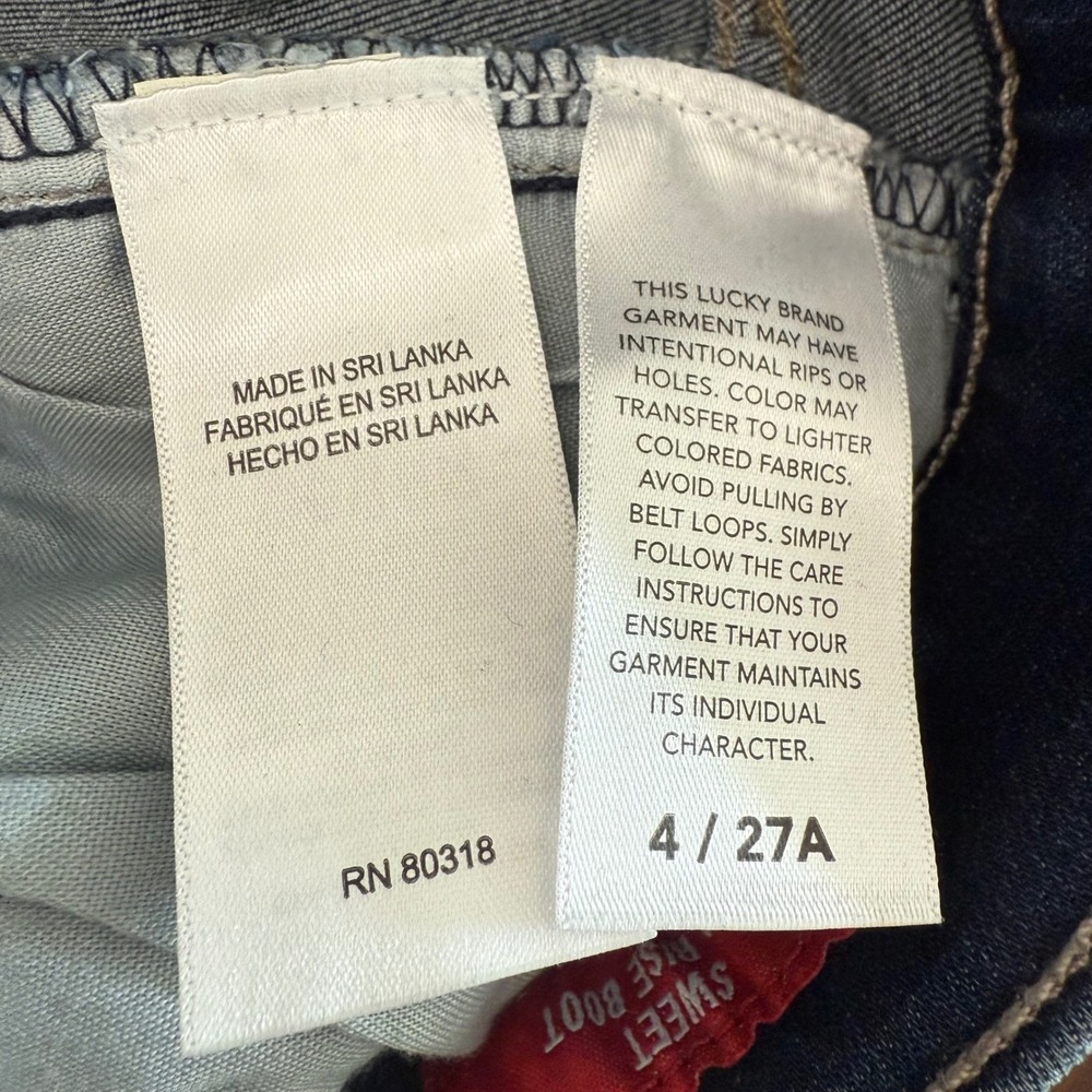 Lucky Brand Sweet Mid Rise Boot Ankle Jeans Blue Stretch 4/27A (30x30) NEW - Picture 6 of 13